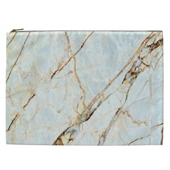 Marble Texture White Pattern Surface Effect Cosmetic Bag (xxl)  by Nexatart