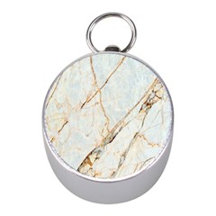 Marble Texture White Pattern Surface Effect Mini Silver Compasses by Nexatart