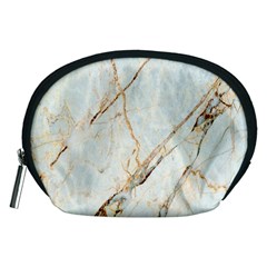 Marble Texture White Pattern Surface Effect Accessory Pouches (medium)  by Nexatart