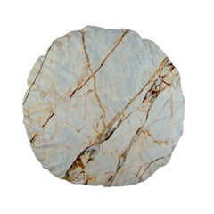 Marble Texture White Pattern Surface Effect Standard 15  Premium Flano Round Cushions