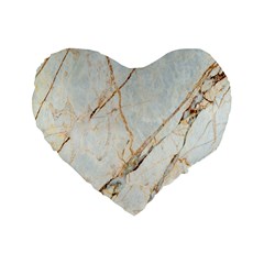 Marble Texture White Pattern Surface Effect Standard 16  Premium Flano Heart Shape Cushions by Nexatart