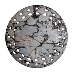 Slate Marble Texture Round Filigree Ornament (Two Sides)