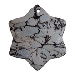 Slate Marble Texture Snowflake Ornament (two Sides)