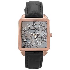 Slate Marble Texture Rose Gold Leather Watch  by Nexatart