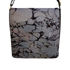 Slate Marble Texture Flap Messenger Bag (L) 