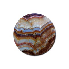 Wall Marble Pattern Texture Rubber Coaster (round)  by Nexatart