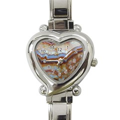 Wall Marble Pattern Texture Heart Italian Charm Watch by Nexatart