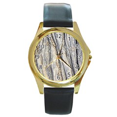 Texture Structure Marble Surface Background Round Gold Metal Watch by Nexatart