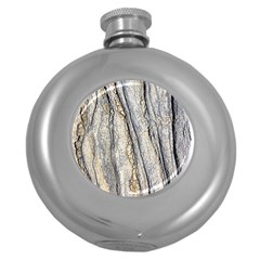 Texture Structure Marble Surface Background Round Hip Flask (5 Oz) by Nexatart