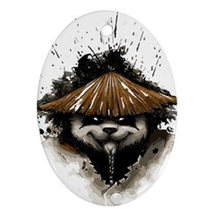 Warrior Panda T Shirt Ornament (oval) by AmeeaDesign