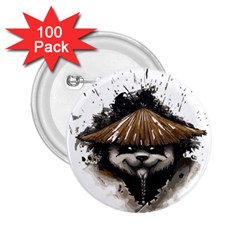 Warrior Panda T Shirt 2 25  Buttons (100 Pack)  by AmeeaDesign