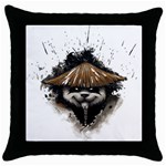 Warrior Panda T Shirt Throw Pillow Case (Black) Front