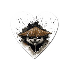 Warrior Panda T Shirt Heart Magnet by AmeeaDesign