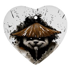 Warrior Panda T Shirt Heart Ornament (two Sides) by AmeeaDesign