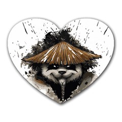 Warrior Panda T Shirt Heart Mousepads by AmeeaDesign