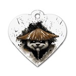 Warrior Panda T Shirt Dog Tag Heart (Two Sides) Front