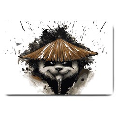 Warrior Panda T Shirt Large Doormat  by AmeeaDesign