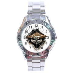 Warrior Panda T Shirt Stainless Steel Analogue Watch by AmeeaDesign