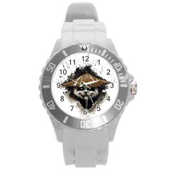 Warrior Panda T Shirt Round Plastic Sport Watch (l) by AmeeaDesign