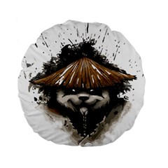 Warrior Panda T Shirt Standard 15  Premium Round Cushions by AmeeaDesign