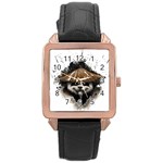 Warrior Panda T Shirt Rose Gold Leather Watch  Front