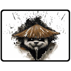 Warrior Panda T Shirt Double Sided Fleece Blanket (large)  by AmeeaDesign