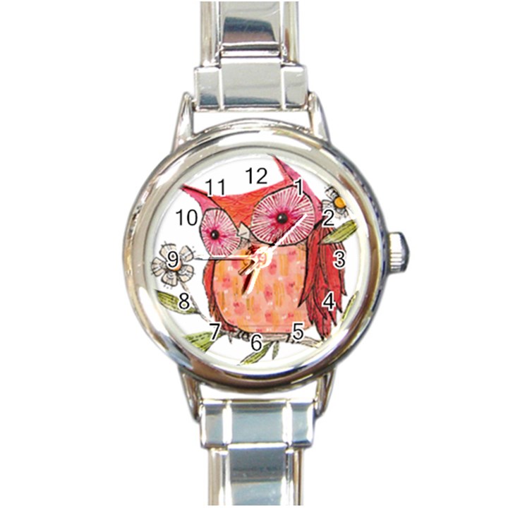 Summer Colourful Owl T Shirt Round Italian Charm Watch