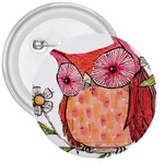 Summer Colourful Owl T Shirt 3  Buttons Front