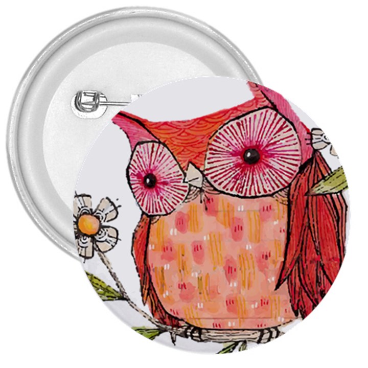 Summer Colourful Owl T Shirt 3  Buttons