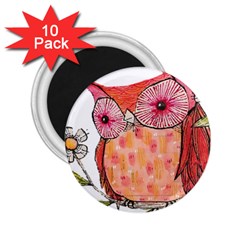 Summer Colourful Owl T Shirt 2 25  Magnets (10 Pack)  by AmeeaDesign