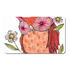 Summer Colourful Owl T Shirt Magnet (rectangular) by AmeeaDesign