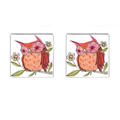 Summer Colourful Owl T Shirt Cufflinks (square) by AmeeaDesign