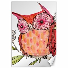 Summer Colourful Owl T Shirt Canvas 12  X 18  