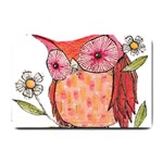 Summer Colourful Owl T Shirt Small Doormat  24 x16  Door Mat