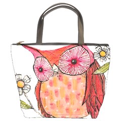 Summer Colourful Owl T Shirt Bucket Bags by AmeeaDesign