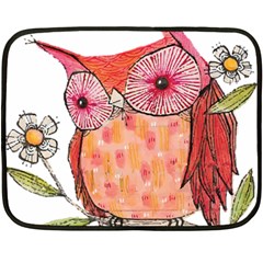 Summer Colourful Owl T Shirt Fleece Blanket (mini) by AmeeaDesign