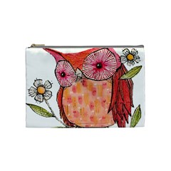 Summer Colourful Owl T Shirt Cosmetic Bag (medium)  by AmeeaDesign