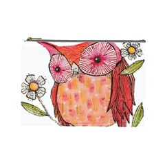 Summer Colourful Owl T Shirt Cosmetic Bag (large)  by AmeeaDesign