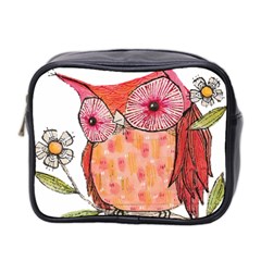 Summer Colourful Owl T Shirt Mini Toiletries Bag 2-side by AmeeaDesign