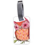 Summer Colourful Owl T Shirt Luggage Tags (Two Sides) Front