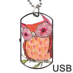 Summer Colourful Owl T Shirt Dog Tag Usb Flash (one Side) by AmeeaDesign