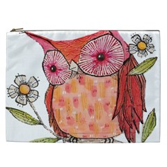 Summer Colourful Owl T Shirt Cosmetic Bag (xxl)  by AmeeaDesign