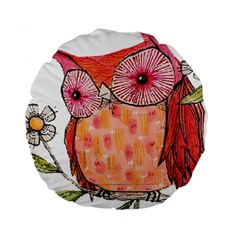 Summer Colourful Owl T Shirt Standard 15  Premium Round Cushions by AmeeaDesign