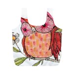 Summer Colourful Owl T Shirt Full Print Recycle Bags (M)  Front