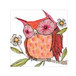 Summer Colourful Owl T Shirt Small Satin Scarf (Square) Front