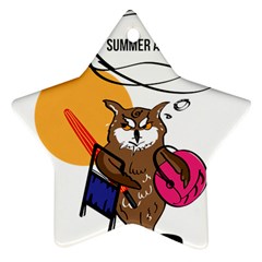 Owl That Hates Summer T Shirt Ornament (star) by AmeeaDesign