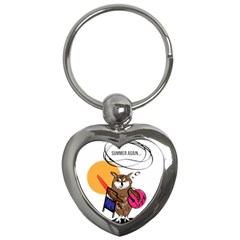 Owl That Hates Summer T Shirt Key Chains (heart)  by AmeeaDesign