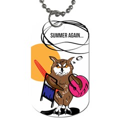 Owl That Hates Summer T Shirt Dog Tag (one Side) by AmeeaDesign