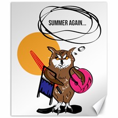 Owl That Hates Summer T Shirt Canvas 8  X 10  by AmeeaDesign