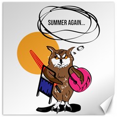 Owl That Hates Summer T Shirt Canvas 16  X 16   by AmeeaDesign